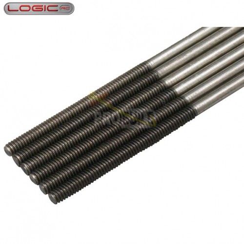 Logic M2 Stainles Steel Rod 300mm w/M2 thread end (pk10)